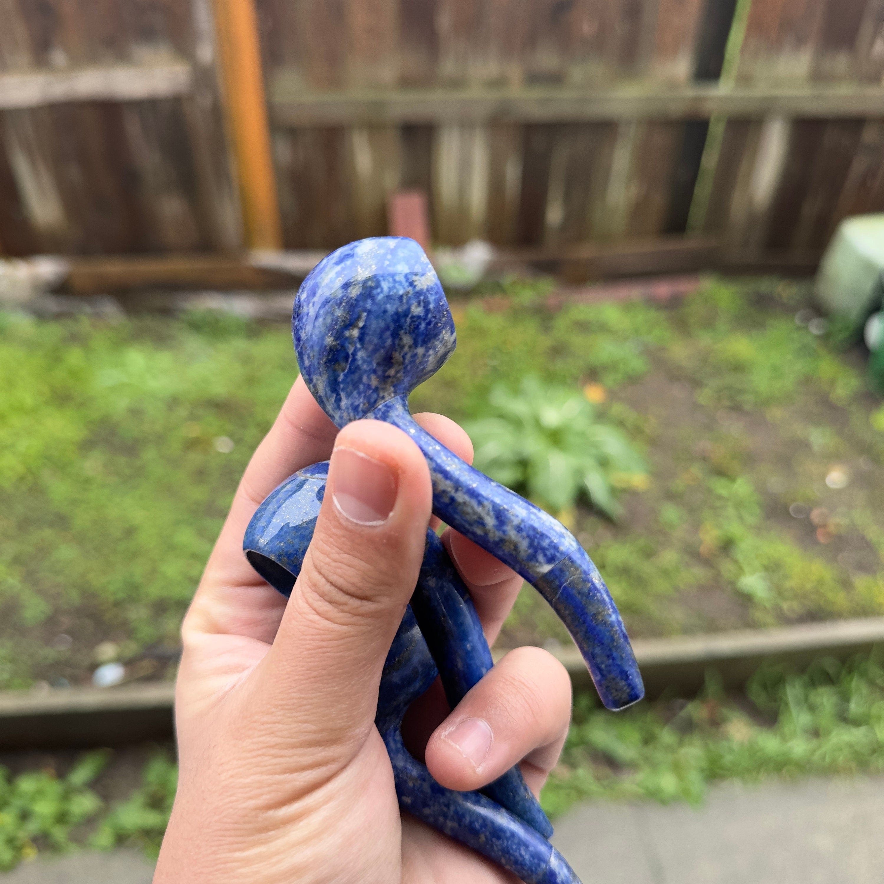 Smoking pipes made from natural lapis lazuli stone