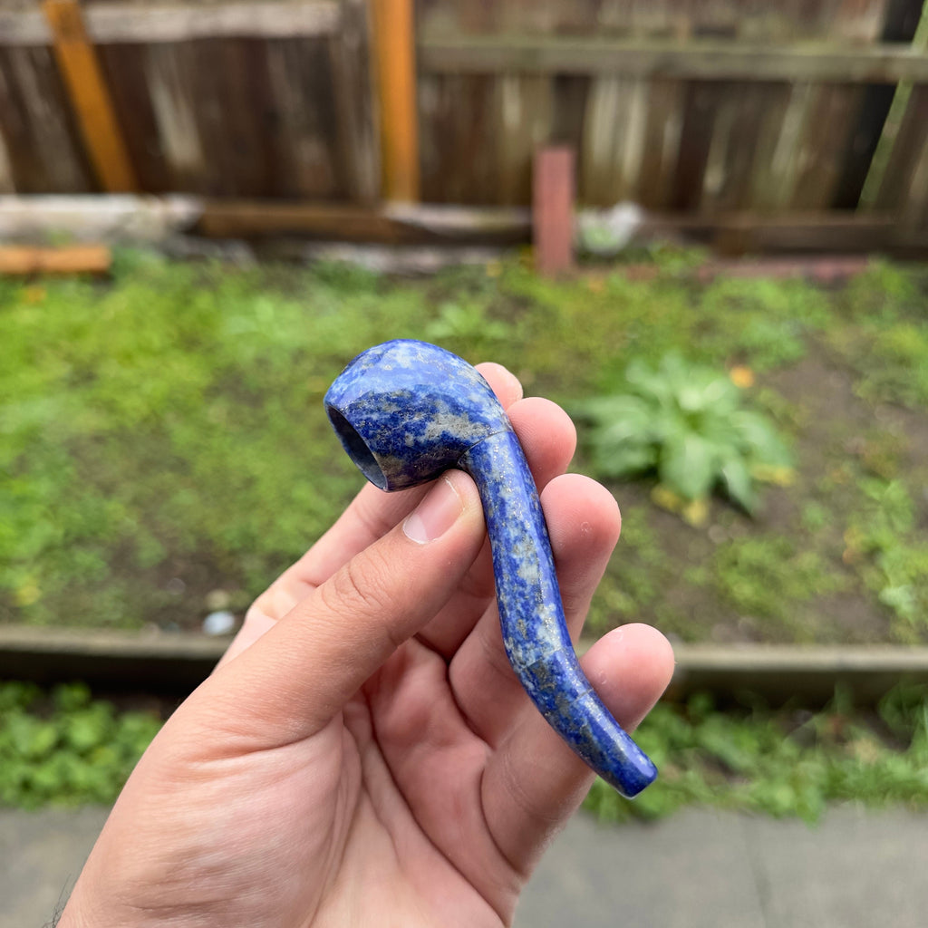 Smoking pipes made from natural lapis lazuli stone