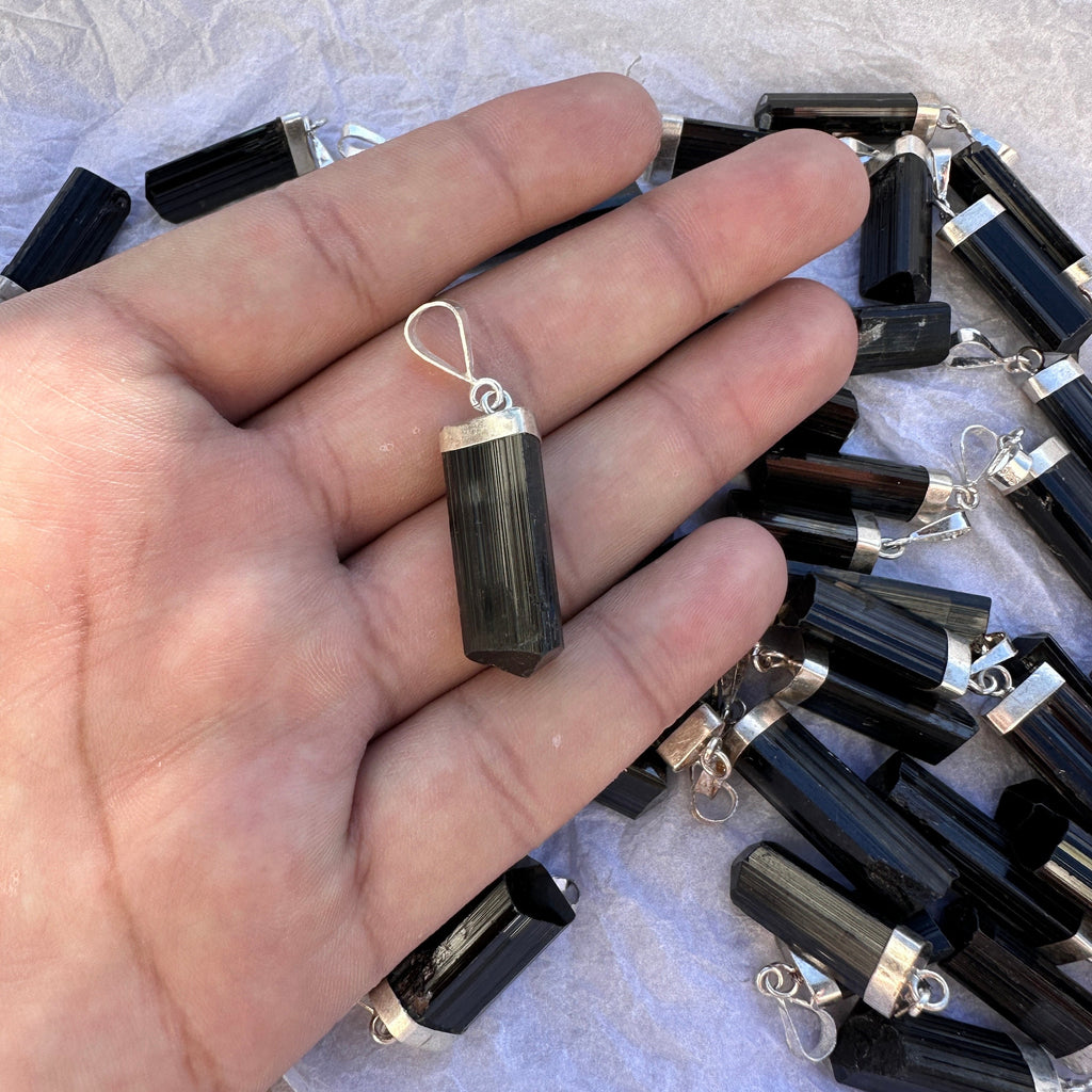 Black Tourmaline Earrings, Natural 925 Sterling Silver Hooks, Afghanistan Gemstone