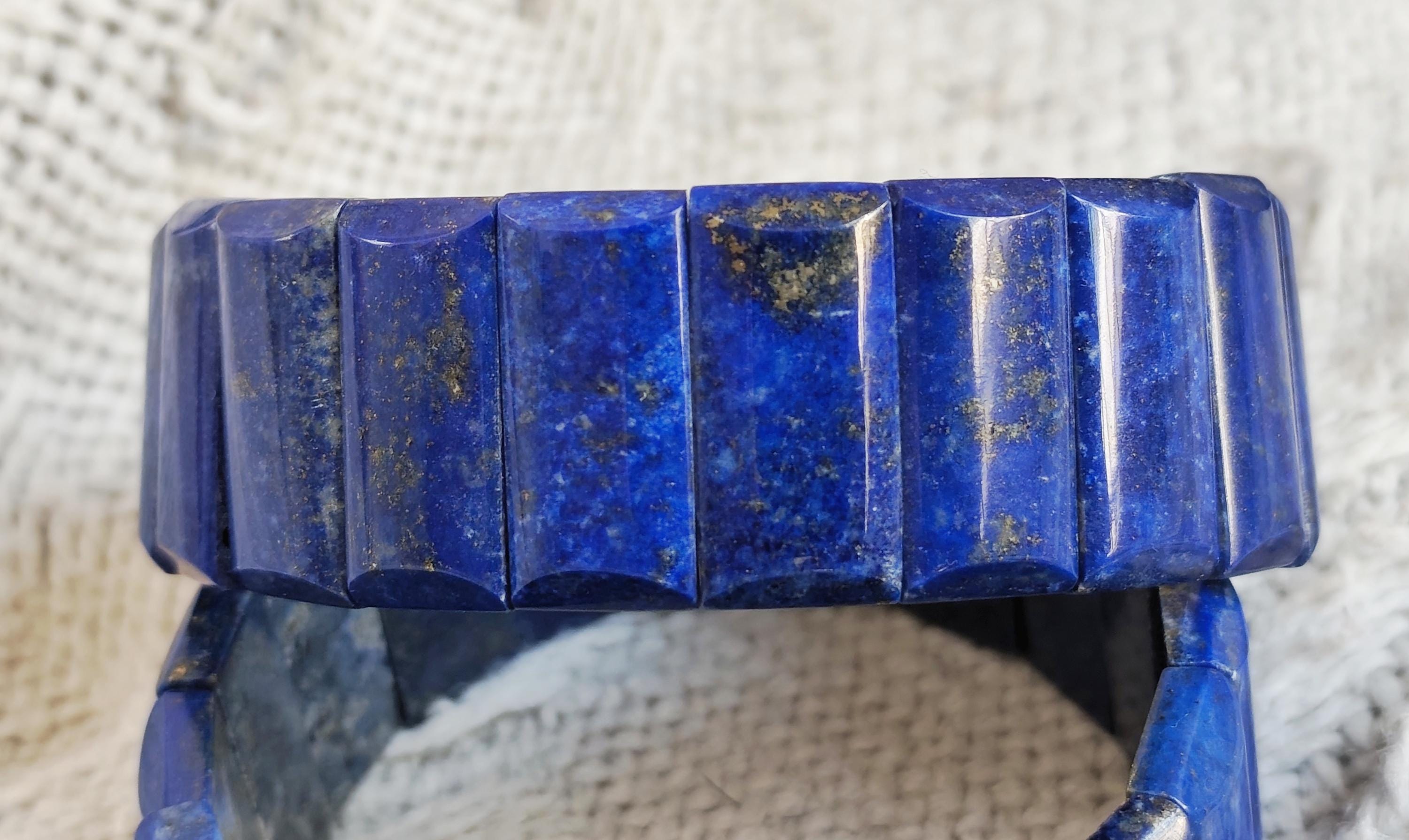 70 Gram Polished Lapis Lazuli Bracelet – Spiritual Healing Crystal Jewelry