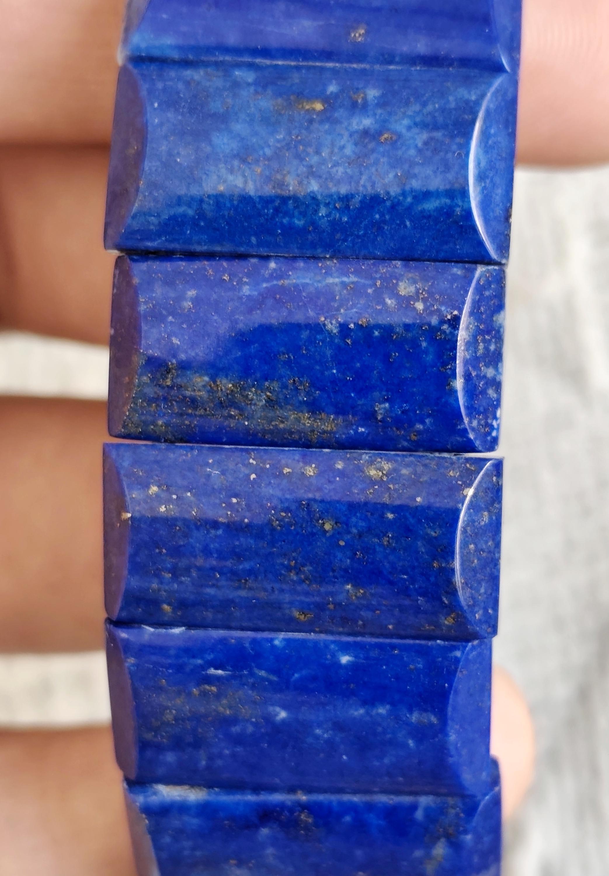 70 Gram Polished Lapis Lazuli Bracelet – Spiritual Healing Crystal Jewelry
