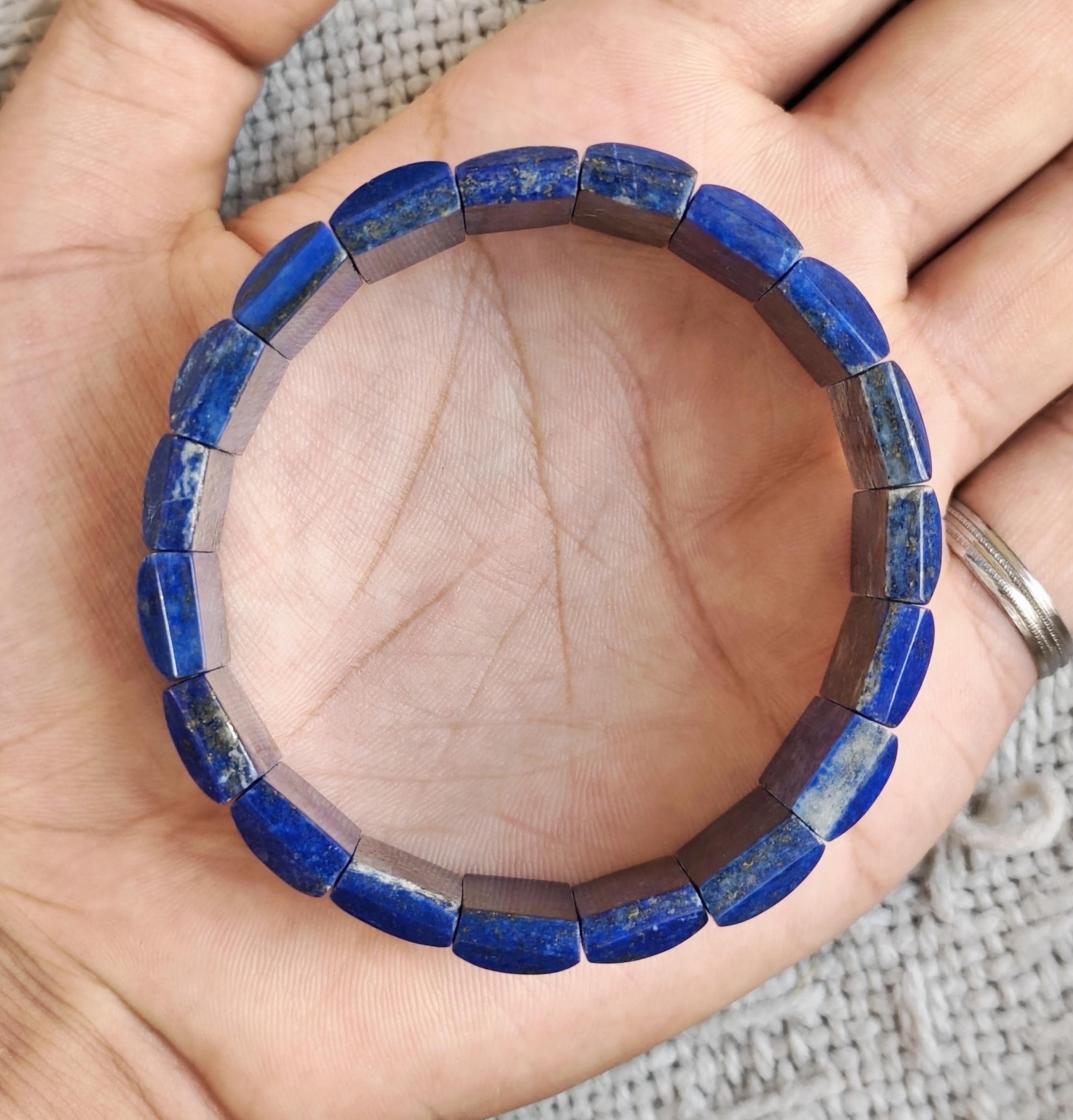70 Gram Polished Lapis Lazuli Bracelet – Spiritual Healing Crystal Jewelry