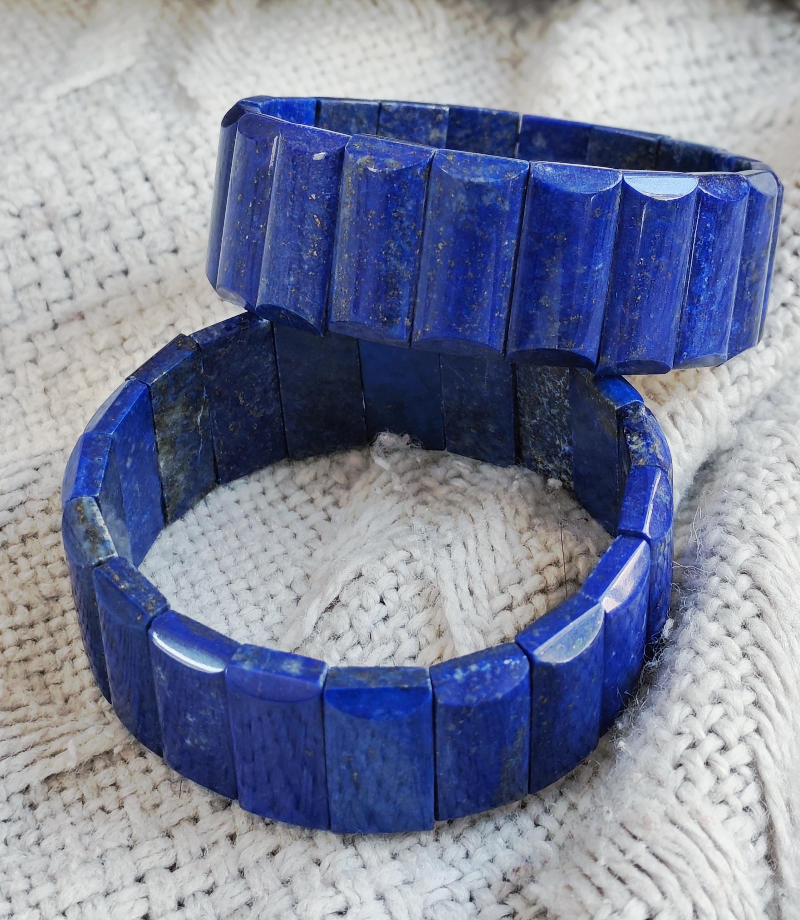 70 Gram Polished Lapis Lazuli Bracelet – Spiritual Healing Crystal Jewelry