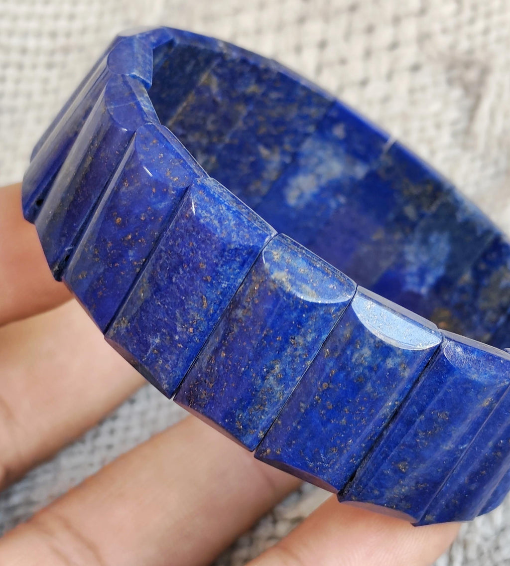 70 Gram Polished Lapis Lazuli Bracelet – Spiritual Healing Crystal Jewelry