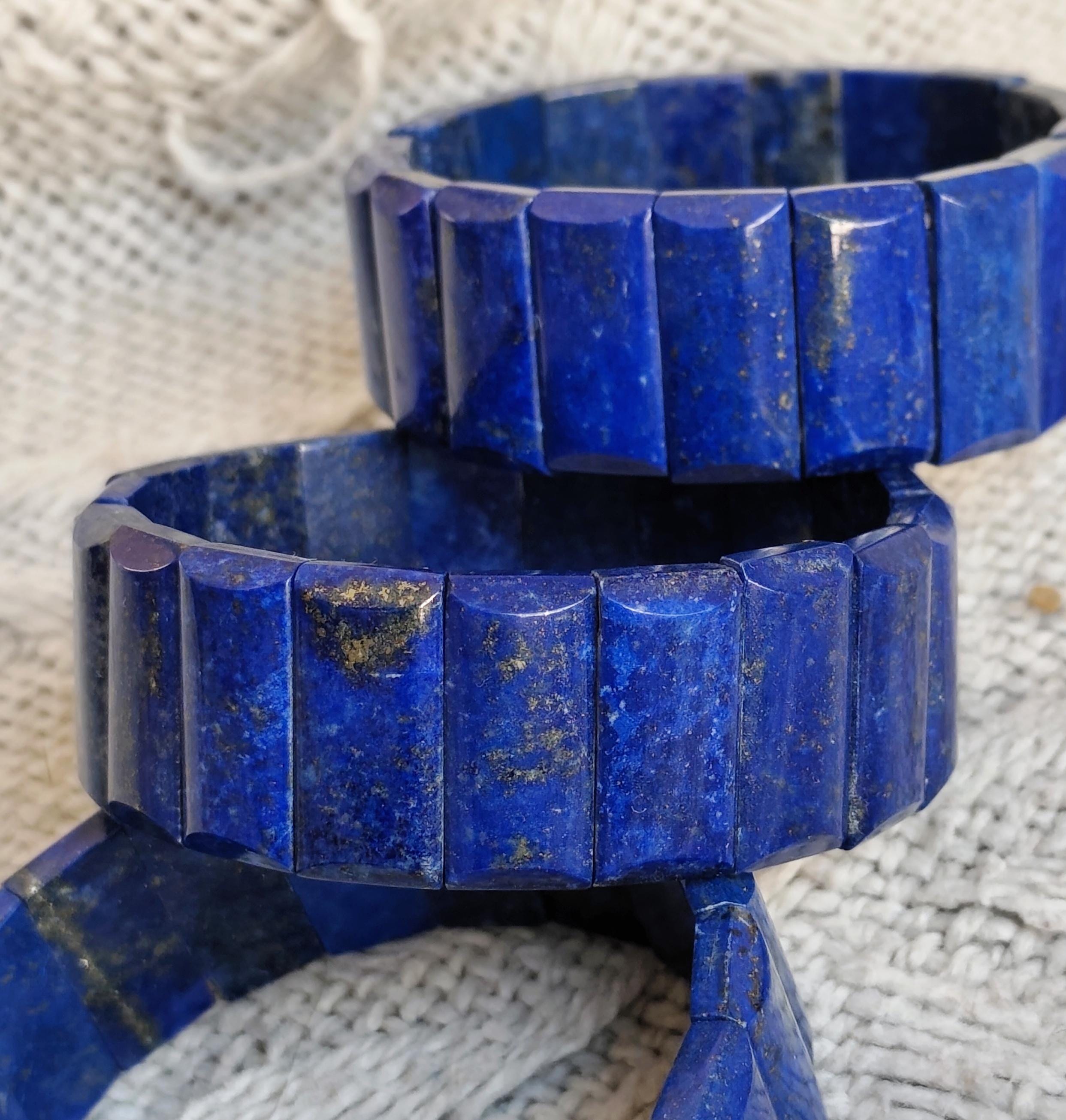 70 Gram Polished Lapis Lazuli Bracelet – Spiritual Healing Crystal Jewelry