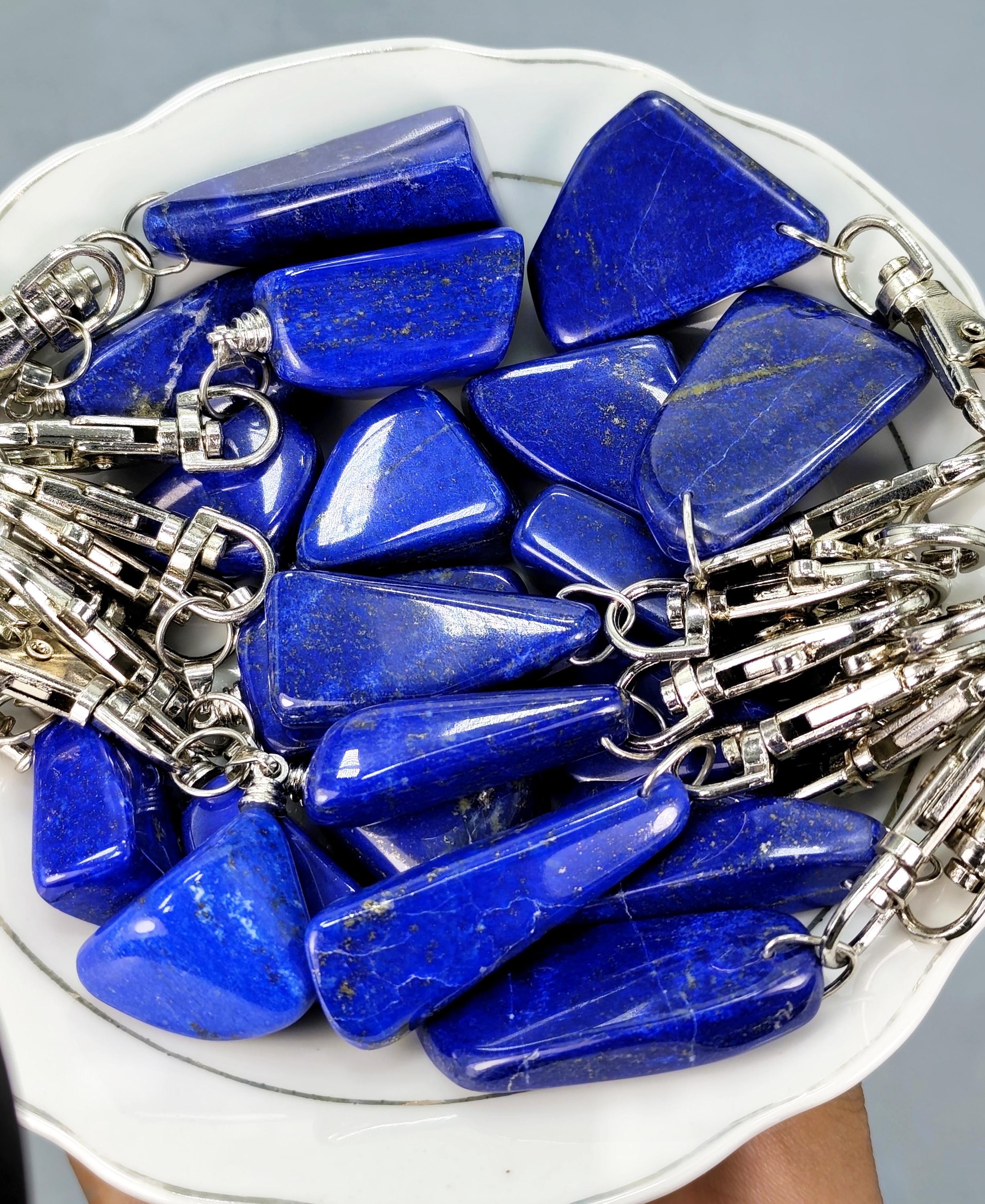 Lapis Lazuli Keychain – Free Shaped | Natural Stone Charm for Protection & Wisdom Afghanistan