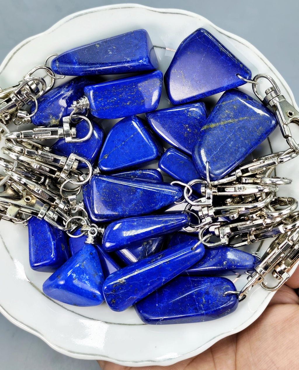 Lapis Lazuli Keychain – Free Shaped | Natural Stone Charm for Protection & Wisdom Afghanistan