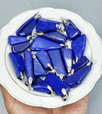 Lapis Lazuli Necklace: Natural Stone Charm, Leather Chain - Afghanistan