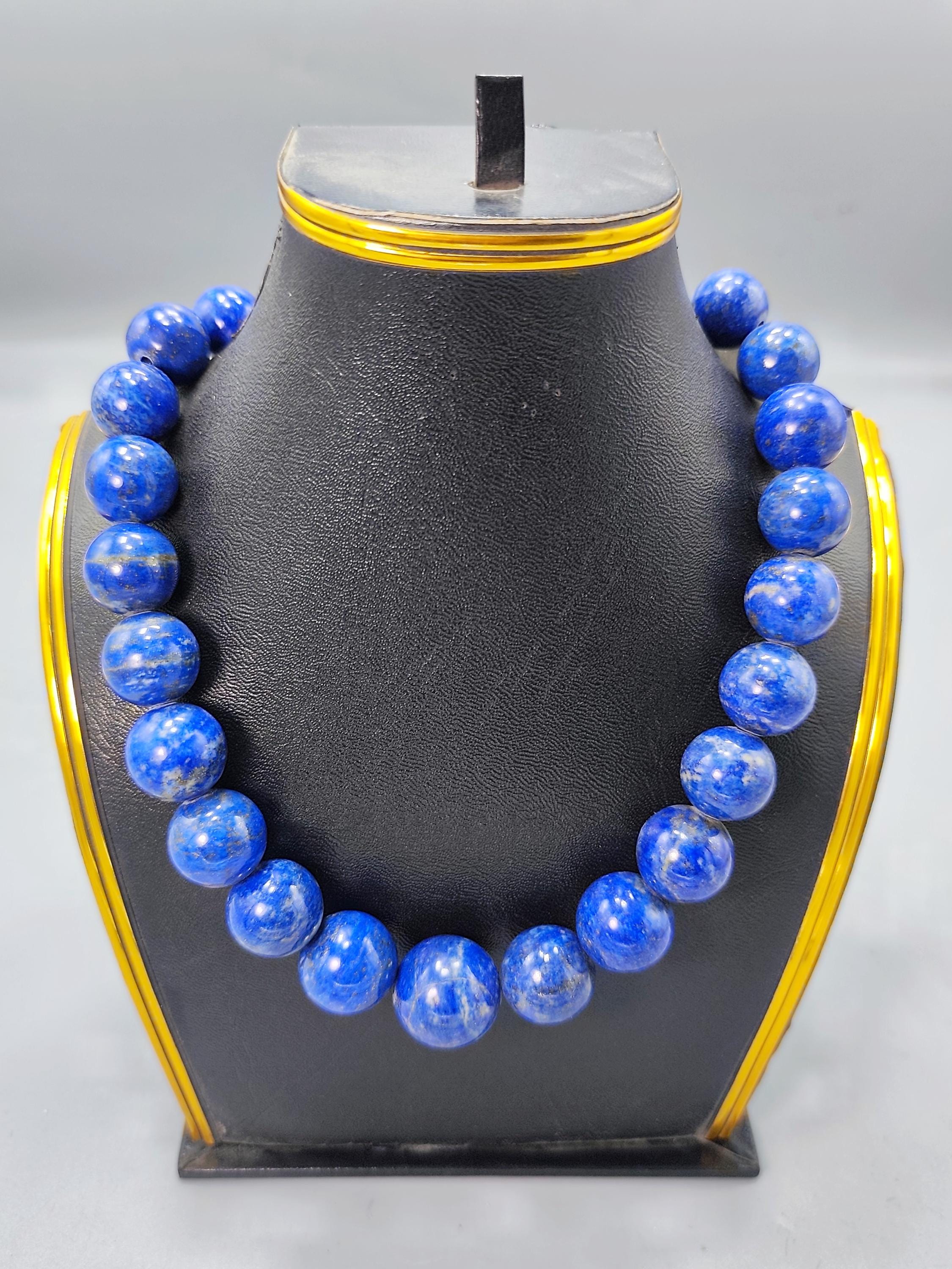 Lapis Lazuli Necklace: Natural Afghan Gemstone, Deep Blue Crystal Pendant
