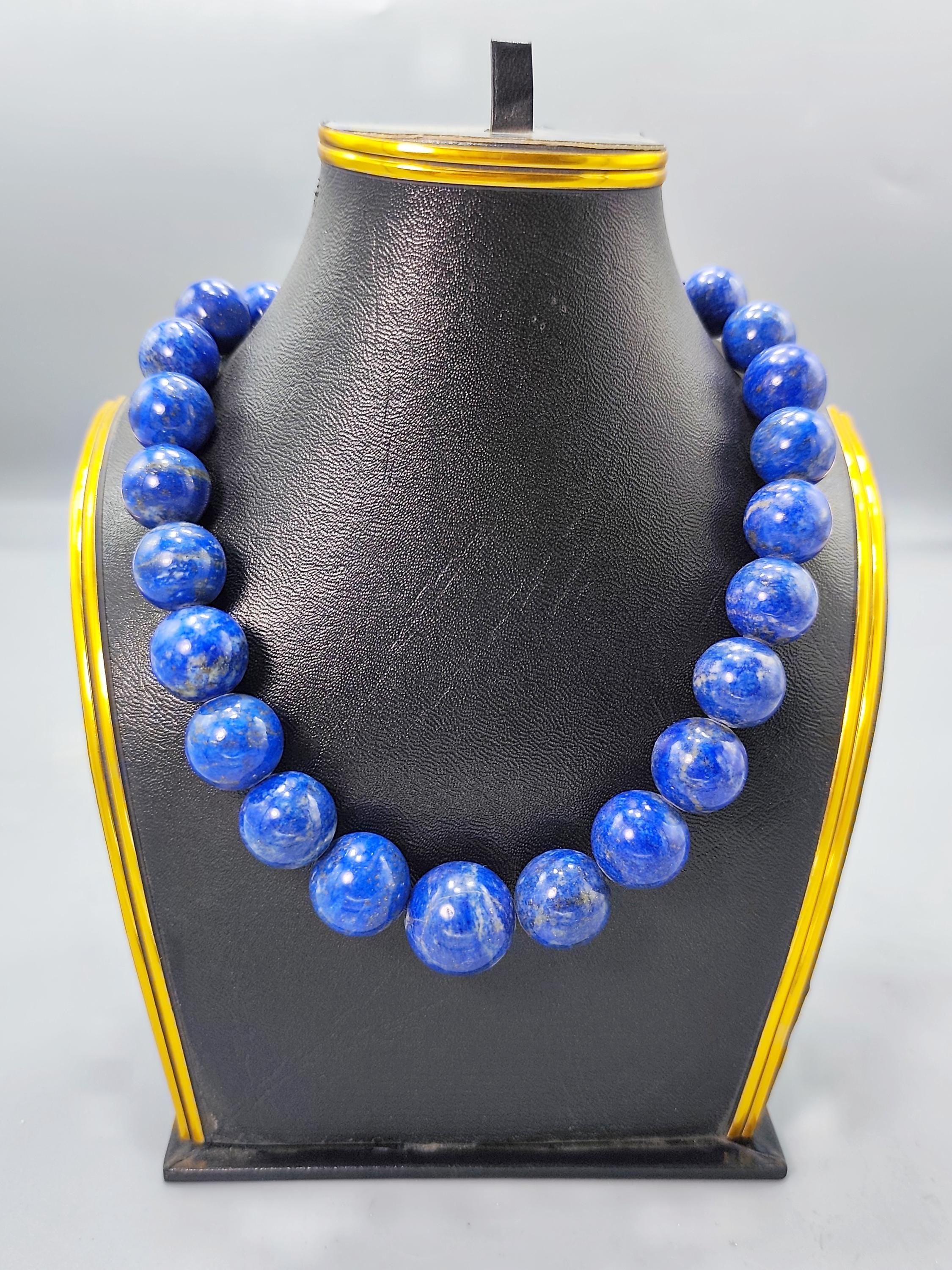 Lapis Lazuli Necklace: Natural Afghan Gemstone, Deep Blue Crystal Pendant