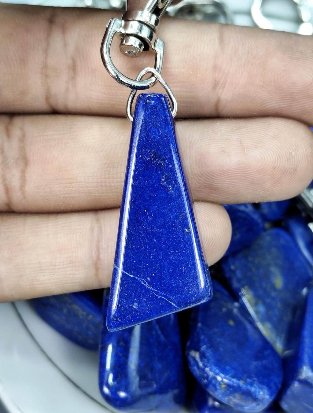 Lapis Lazuli Keychain – Free Shaped | Natural Stone Charm for Protection & Wisdom Afghanistan