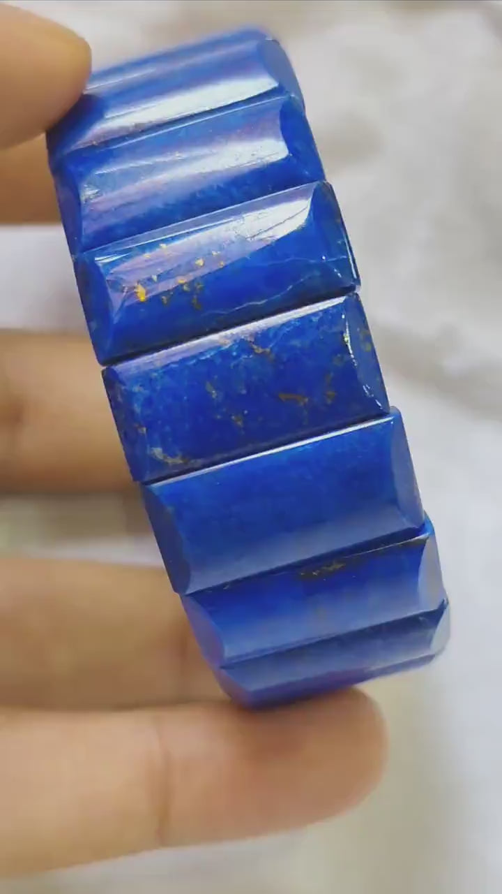 70 Gram Polished Lapis Lazuli Bracelet – Spiritual Healing Crystal Jewelry